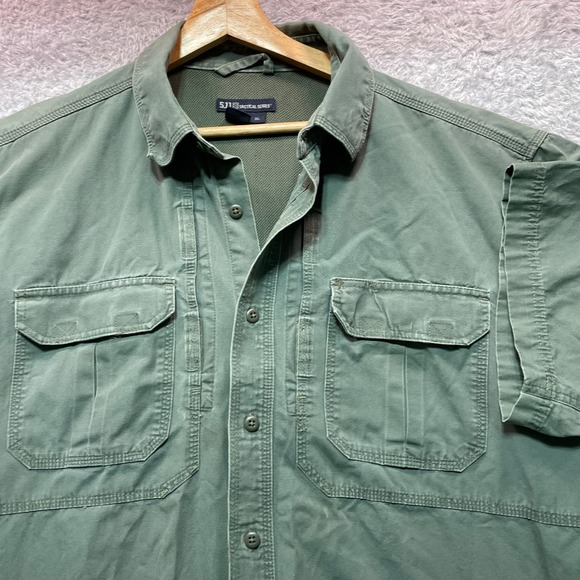 5.11 Tactical Series Other - 5.11 Tactical Series Mens XL Olive Green Short Sleeve Button Up Shirt 71152